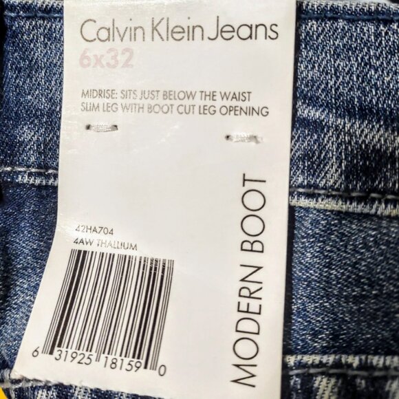 Calvin Klein Jeans NWT modern boot mid-rise flare jeans women 6/28 - Picture 6 of 7